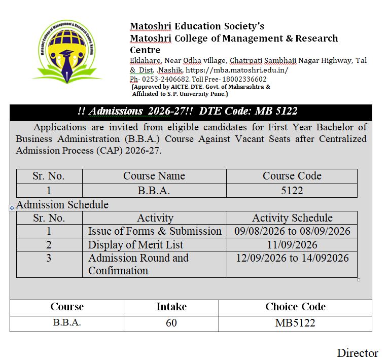 FY BBA Admission Notification